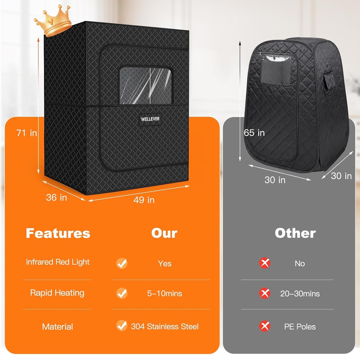 Relax & Recover: Portable Infrared Sauna with Red Light Therapy and Quick Heat