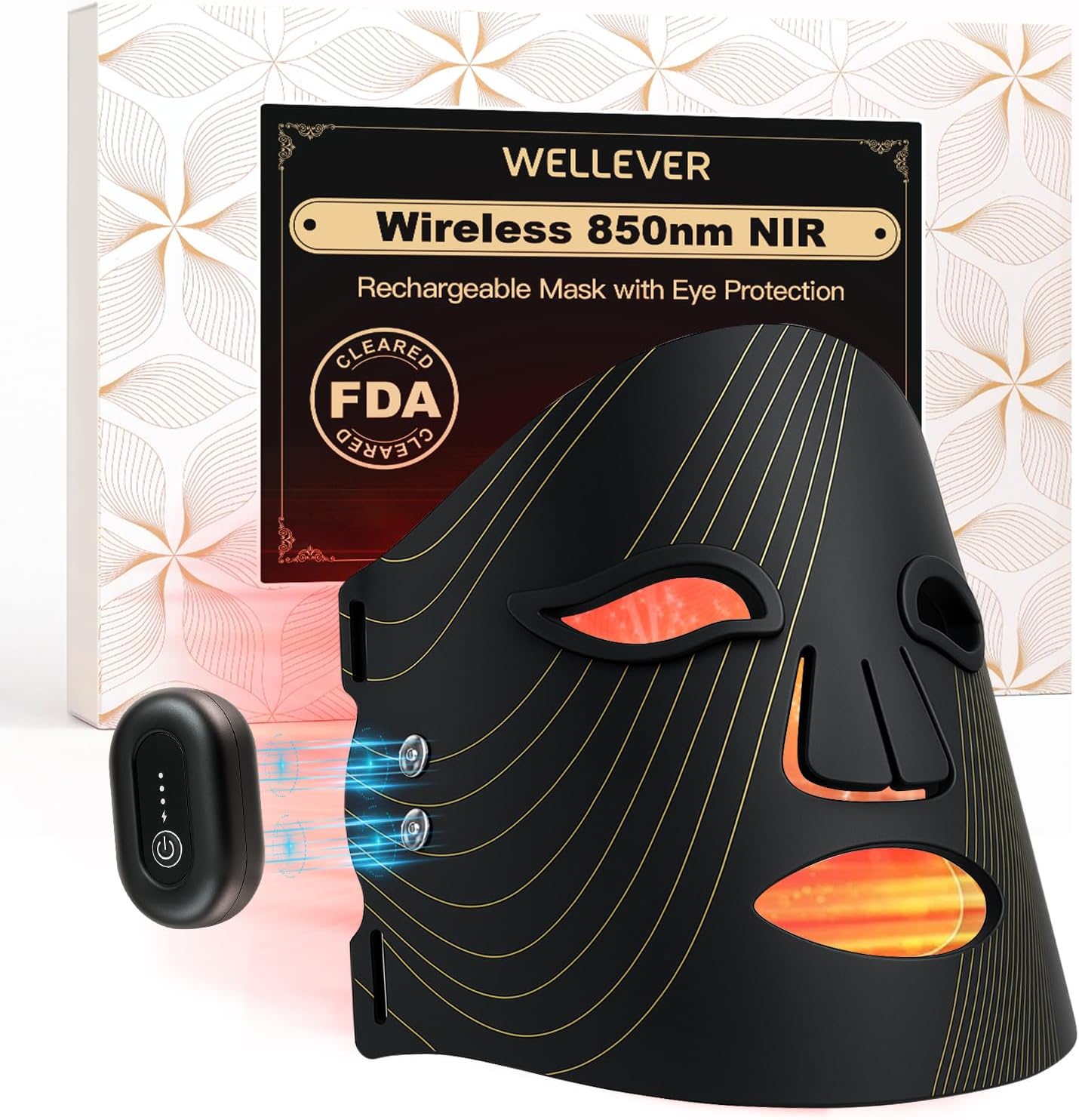 WellEver Wireless Red Light LED Therapy Mask For Face