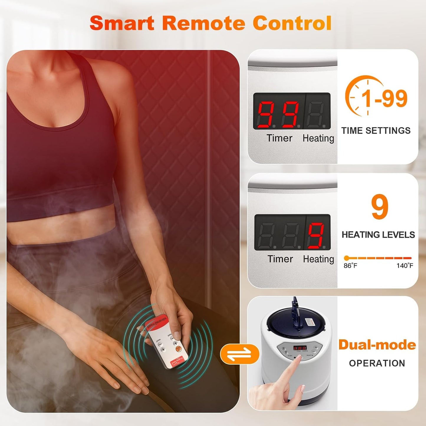 Relax & Recover: Portable Infrared Sauna with Red Light Therapy and Quick Heat