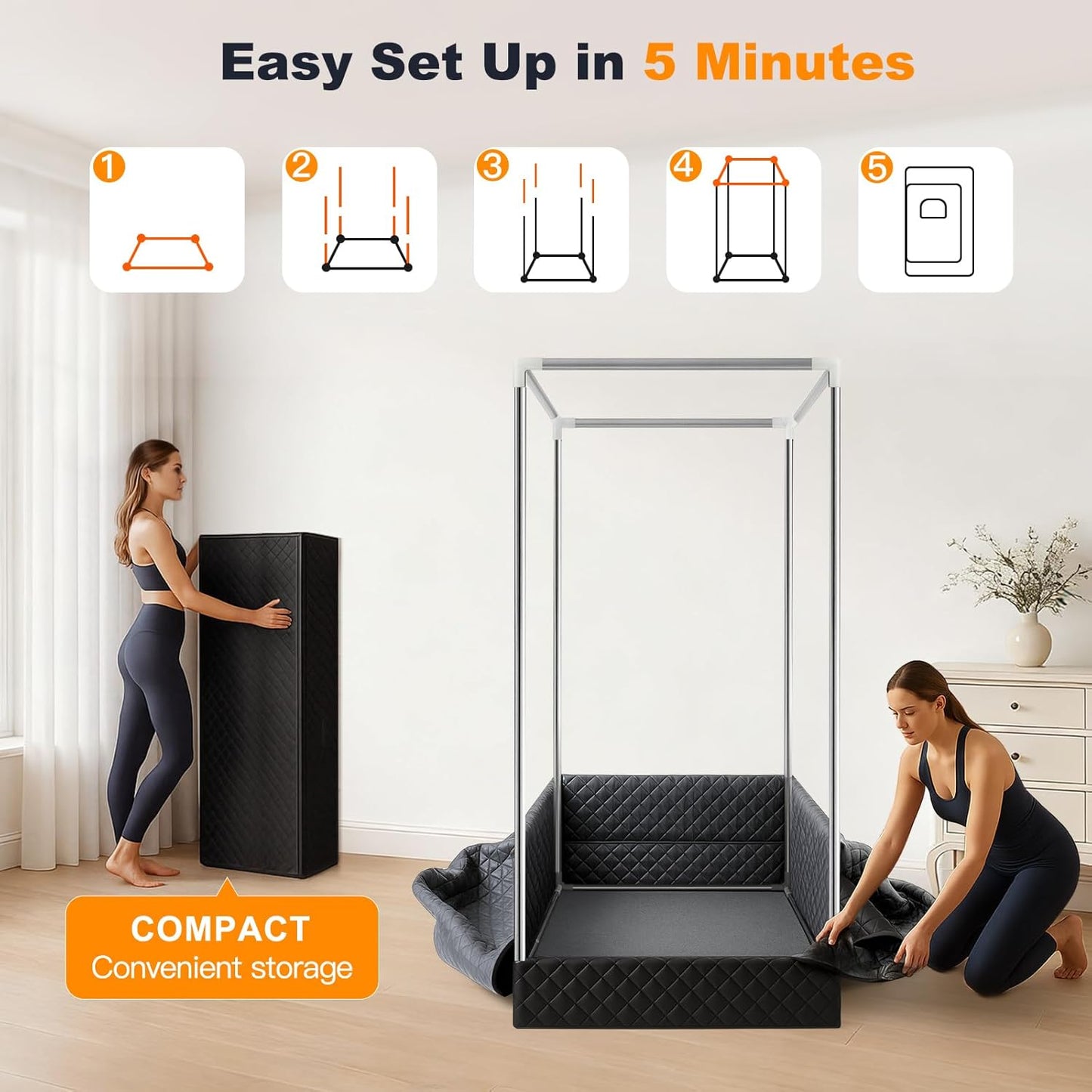 Relax & Recover: Portable Infrared Sauna with Red Light Therapy and Quick Heat