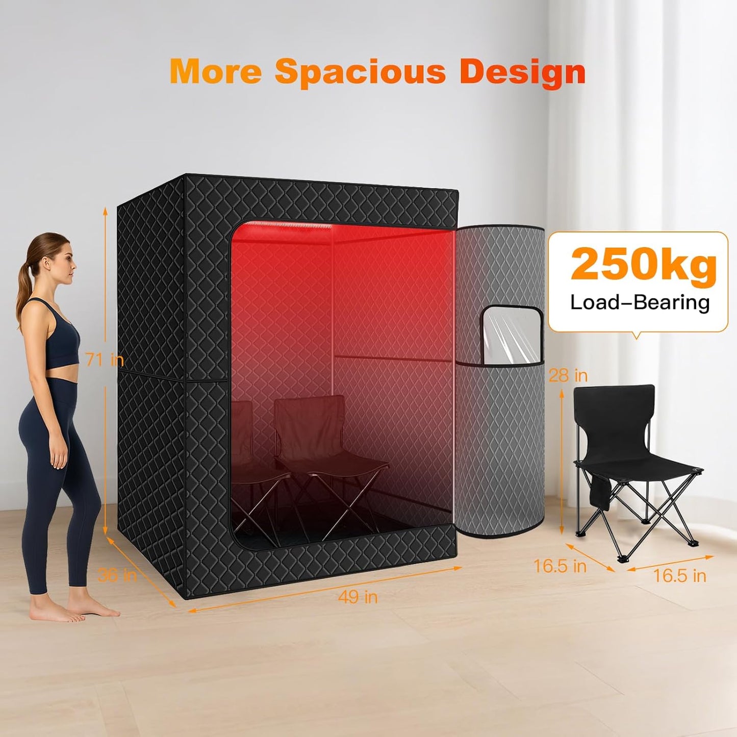 Relax & Recover: Portable Infrared Sauna with Red Light Therapy and Quick Heat