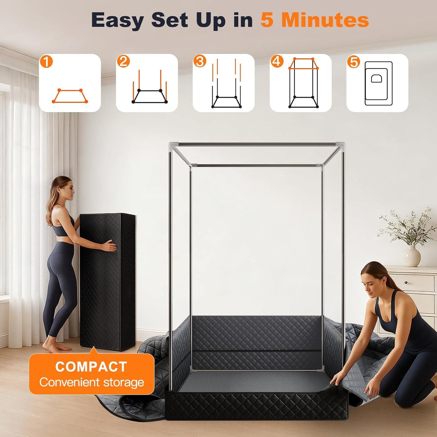 Relax & Recover: Portable Infrared Sauna with Red Light Therapy and Quick Heat