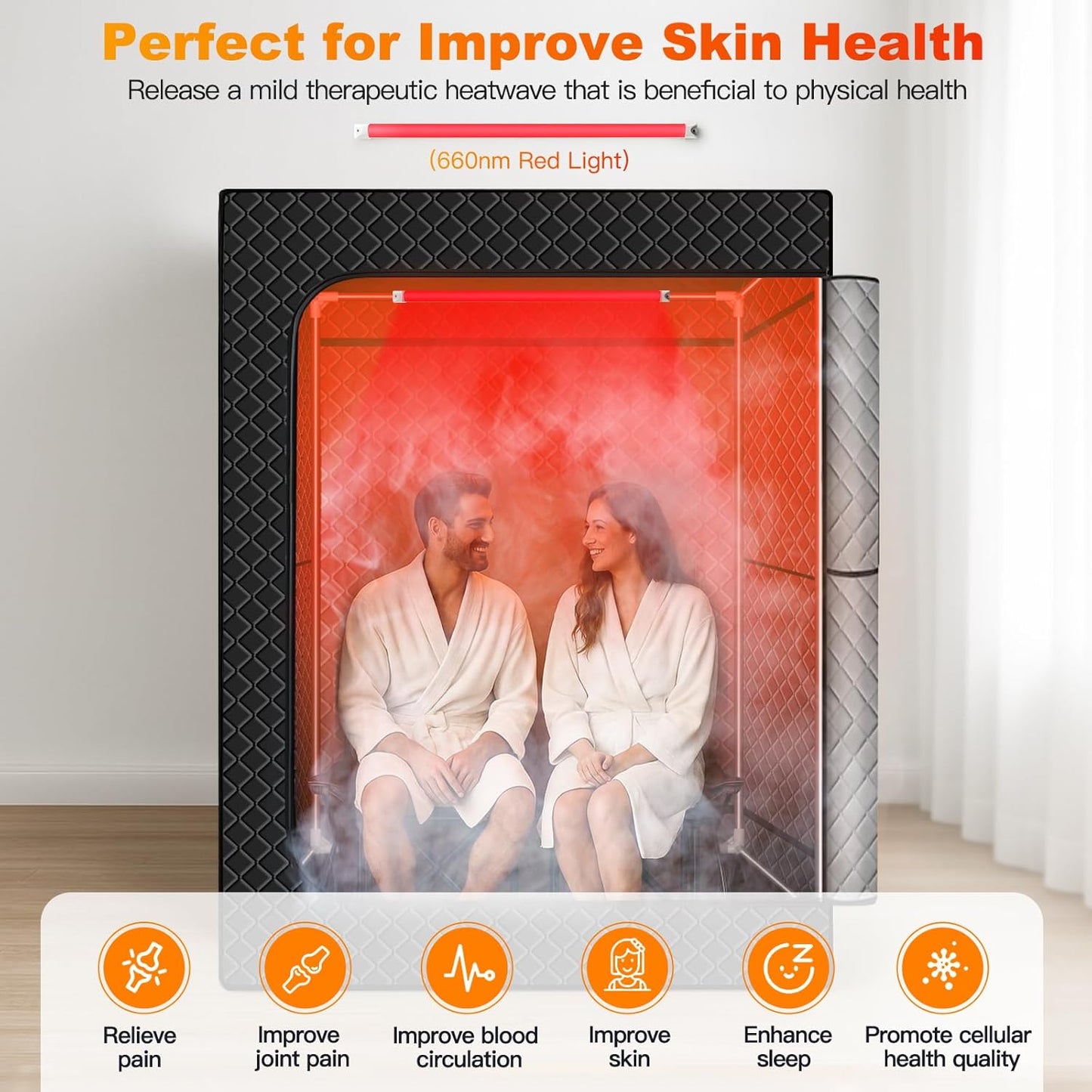 Relax & Recover: Portable Infrared Sauna with Red Light Therapy and Quick Heat