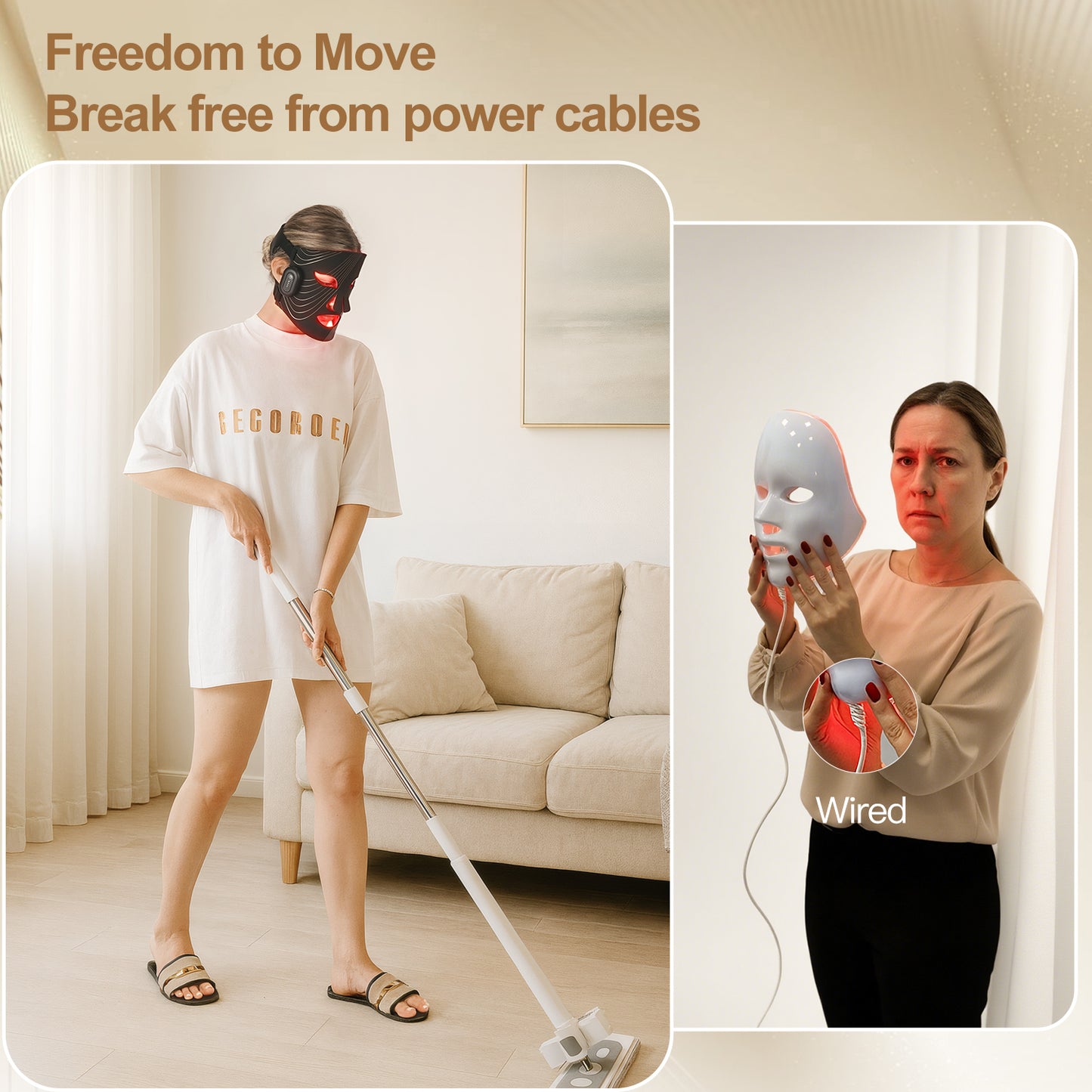 WellEver Wireless Red Light LED Therapy Mask For Face